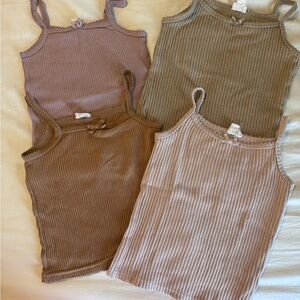 Jamie Kay Ribbed Tank Tops - Purple, Brown, Tan
